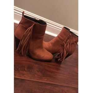Burnt orange booties